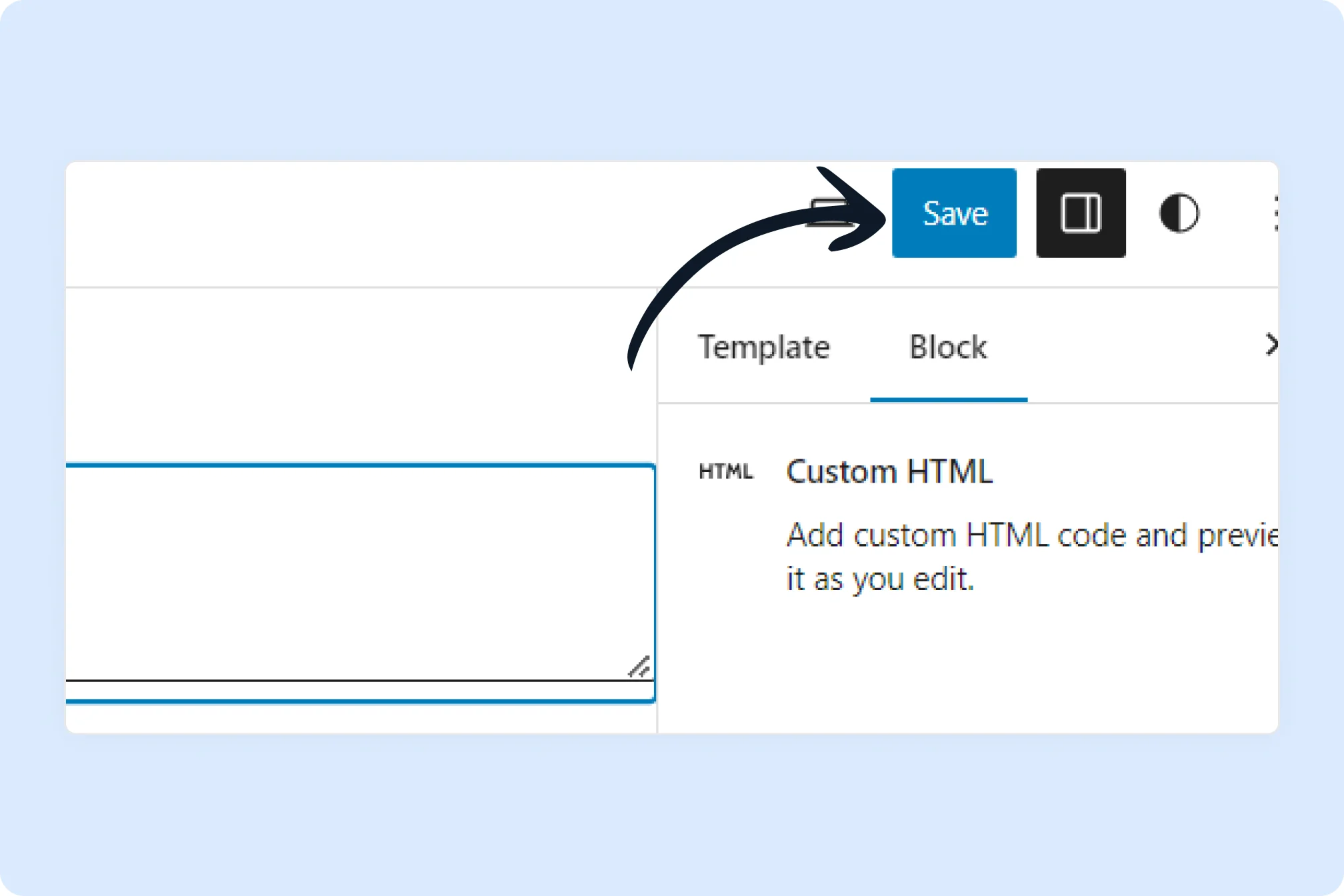 Save the integration code on WordPress